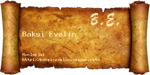 Baksi Evelin névjegykártya